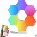 Yescom アプリコントロール 六角形ライト 6個パック スマートLEDウォールライト モジュラー Wifi 音楽同期ランプ 美的 ゲームルーム ストリーミング装飾 Alexa & Google対応