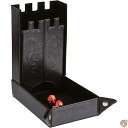 Forged Dice Co. ドラコ城 折り畳み式ダイストレーとダイスタワー - 折りたたみ式 DND ダイストレーとサイコロローリングトレイタワー ダンジョンズアンドドラゴンズのRPGや卓上ゲームに最適 ブラック