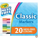 【 先着55名! 2日間限定ゾロ目555円クーポン】Crayola(クレヨラ) カラーワンダーマーカーセット 散らからない太字マーカー20本 子供&幼児用 3歳...