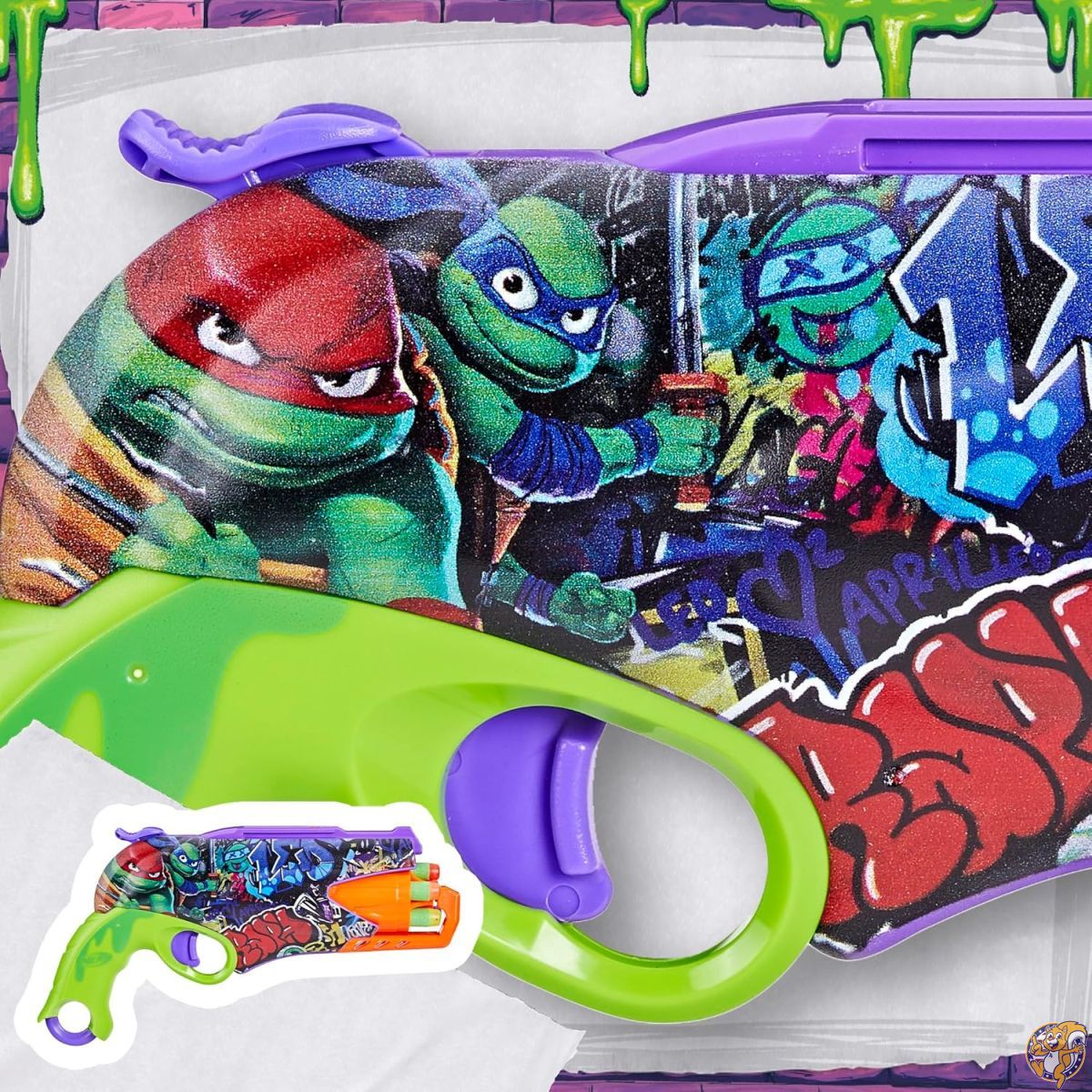 Shayaku NERF Teenage Mutant Ninja Turtles Blaster, 10 Elite Darts, Toy Foam Blasters for 8 Year Old Boys & Girls Up 3