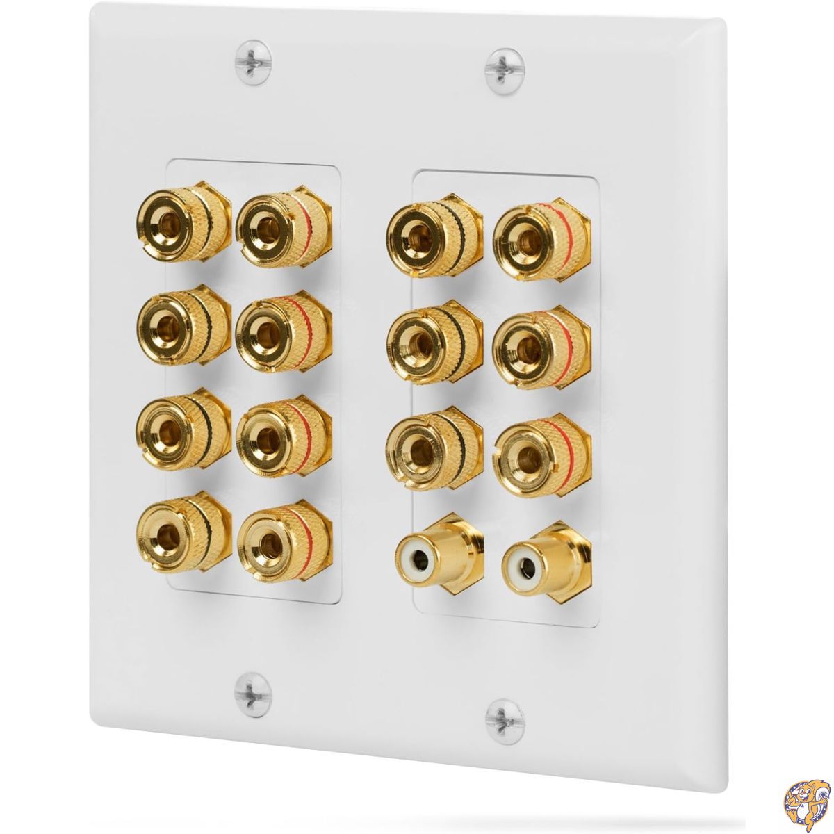 【クーポン配信中】Fosmon HD8006 3-Gang ウォールプレート 7.1サラウンド 分散 ホームシアター 金メッ..