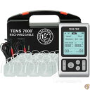 【先着30名様!全品555円OFF】TENS 7000 充電式 TENSユニット 筋肉刺激装置 TENSユニット交換用パッド48個付き