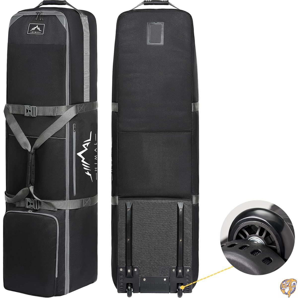 【最大2000円クーポン25日〜】GoHimal ゴルフトラベルバッグ ホイール付き 1200D 高耐久 オックスフォード生地 ゴルフトラベルケース 航空会社用