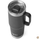 YETI (イエティ) Rambler 20オンス トラベルマグ ステンレススチール 真空断熱 ストロングホールド蓋付き チャコール