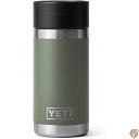 【30日限定500OFFクーポン配信】Yeti Rambler 12オンスボトル ステンレススチール 真空断熱 ホットショットキャップ付き キャンプグリーン
