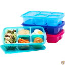 【19日20時~!1000円クーポン20名様】Bentgo Easyboxes - 再利用可能な5つのコンパートメントの食品容器 積み重ね可能な8点セット トレイ4個と蓋4個 BPAフリー 食品保存 食事の準備 学校 仕事用 特許取得済みデザインのランチボックス (Jewel Brights)
