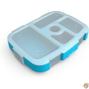 Bentgo Kids Brights Tray (Turquoise) with Transparent Cover - Reusable, BPA-Free, 5-Compartment Meal Prep Container Built-In Portion Control for Healthy At-Home Meals and On-the-Go Lunches(3)