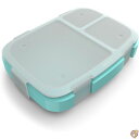 Bentgo Fresh Tray (Aqua) with Transparent Cover - Reusable, BPA-Free, 4-Compartment Meal Prep Container Built-In Portion Control for Healthy At-Home Meals and On-the-Go Lunches
