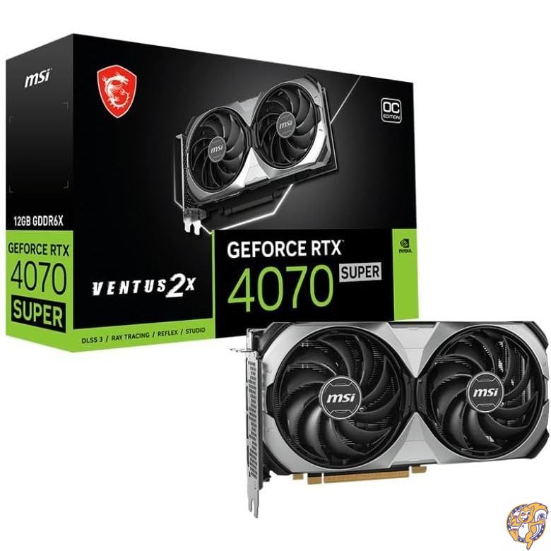 【4/30日限定★円高還元!!510円クーポン】MSI (エムシー) GeForce RTX 4070 SUPER 12G VENTUS 2X OC グラフィックカード - NVIDIA GPU 12GB GDDR6X 192ビットメモリ 21Gbps PCI Express 4インターフェイス 最大2505MHz TORX Fan 4.0 デュアルファンデザイン