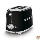 【10日26時間1000円クーポン20名様】スメッグ トースター SMEG TSF01BLUS レトロデザイン 2スライス トースト ブラック 送料無料