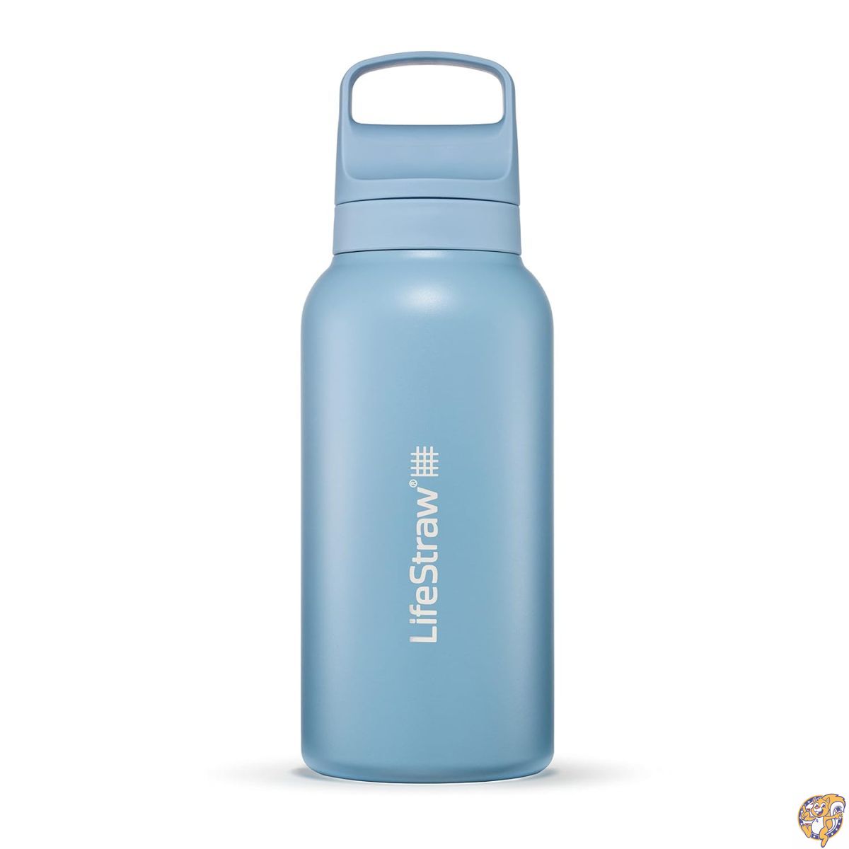 LifeStraw(ライフストロー) Goシリーズ - 断熱ステンレススチールウォーターフィルターボトル 旅行や日常使用向け バクテリア、寄生虫、マイクロプラスチックを除去 味を改善 1L アイスランドブルー