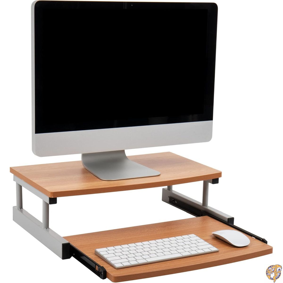 Mind Reader モニタースタンド スライド式キーボード引き出し ノートパソコン ライザー オフィス 木製/..