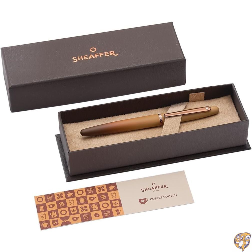 Sheaffer VFM 9428 コーヒーエディション マットブラウン 万年筆 リーガルブラウンPVDシグネチャートリムとホワイトドットオブエクセレンス - ...