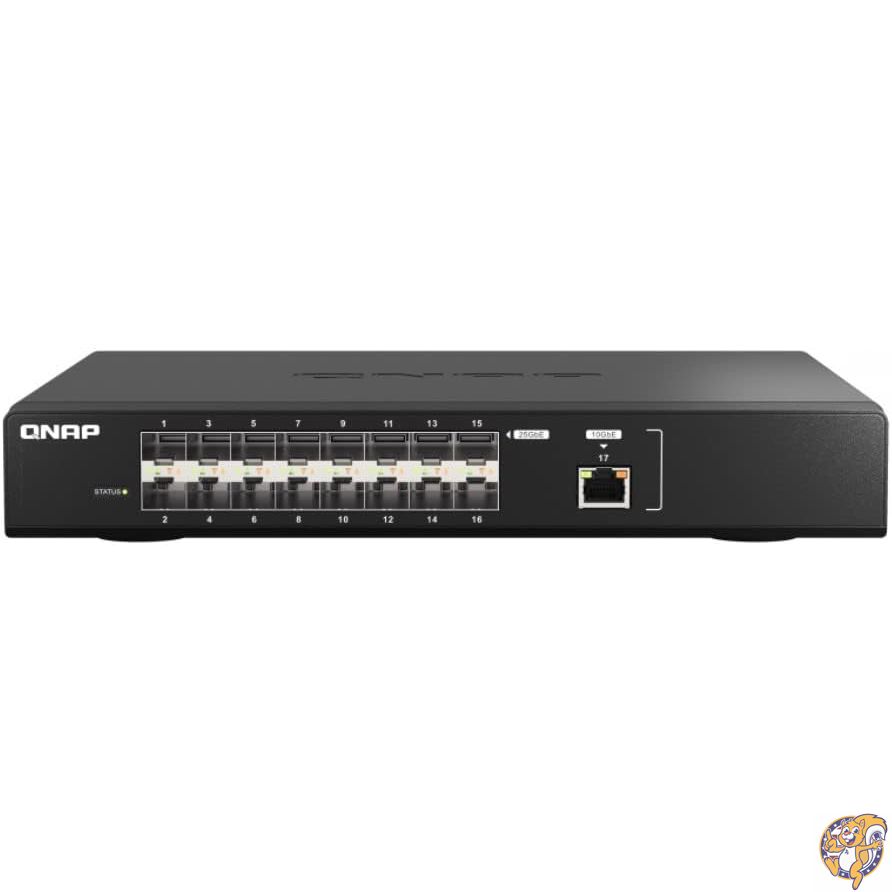QNAP QSW-M5216-1T-US 16ポート25GbEマネージドネットワークスイッチ バックボーンネットワーク用10GbE接続レイヤ2、ウェブ管理