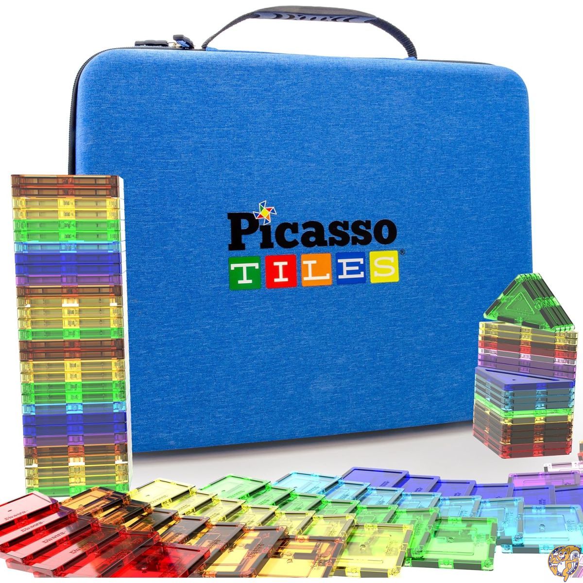 PicassoTiles PicassoToys Toy Carry Case Magnetic Tiles Construction Blocks Travel Bag EVA Storage Organizer Box Action Figure Character Accessory STEM STEAM Toys Portable Water Resistant Oxford Cloth