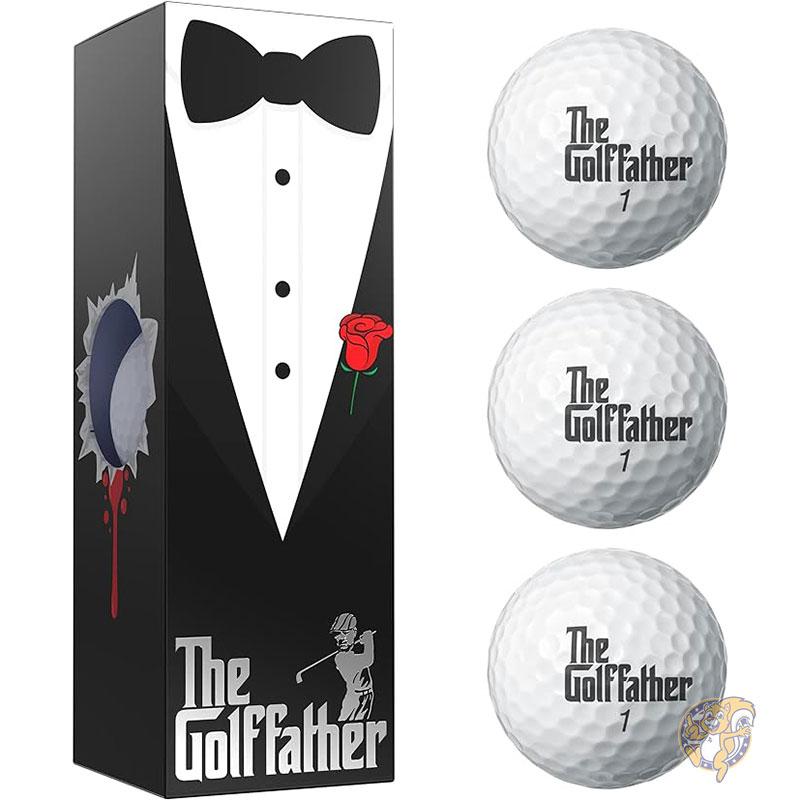 ゴルフボール お父さんギフト用 ゴルフファーザー Golf Father 父の日ギフト 3個セットゴルフコンペ 景品 お父さん 誕生日 パロディ Shanker Golf
