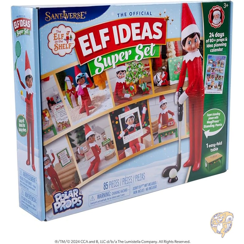 エルフ・オン・ザ・シェルフ The Elf on the Shelf クリスマス カレンダー 24日間スーパーセット 公式エルフ・オン・ザ・シェルフ 24日間のエルフマジックのアイデア 80以上の小道具、マジフリーズスタンディングパンツ、アメリカおもちゃ