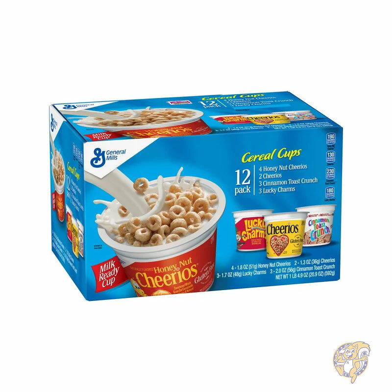 【クーポン配信中】ゼネラルミルズ General Mills シリアルカップ バラエティパック 12個入り まとめ買い