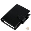 手帳 パーソナル リュクス リング プランナー 本革バインダー オーガナイザー 30mm リング ペブルド ブラック ルーズリーフ式手帳 Moterm モターム