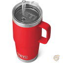 YETI イエティー ランブラー タンブラー 25オンス 739ml ストローマグ 真空断熱 ステンレススチール レスキューレッド(3)