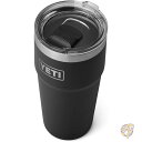 YETI イエティー ランブラー タンブラー 20 オンス 590ml スタッキング可能タンブラー ステンレススチール 真空断熱 マグスライダー蓋付き ブラック