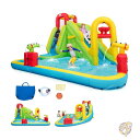 【ポイント2倍ワンダフルデー】インフレータブルウォータースライド 子供用メガウォータースライドパーク 裏庭で家族で楽しめる スプラッシュプール ウォーターベース クライミング 膨らませるウォータースライド 遊具 BOUNTECH バウンテック