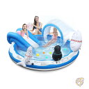 【最大2000円クーポン25日〜】インフレータブルプレイセンター 子供用プール スライド付き、 スプリンクラー 氷と雪のテーマ インフレータブルドール付き 庭 ...