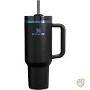 STANLEY スタンレー クエンチャー H2.0 タンブラー(ハンドルとストロー付き)40オンス 11.8L フローステート 3ポジション蓋 旅行用カップホルダー対応 断熱ステンレススチールカップ BPAフリー Black Chroma ブラッククロマ
