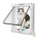 【スーパーセール500円クーポン】ペットドア 特大 キャットドア (外寸 11インチ x 9.8インチ 約27.9cm × 約24.9cm) 耐候性 ホワイト ABS素材 4方向ロックフラップ 最大25.54ポンド 11.5kg 猫と犬用 CEESC