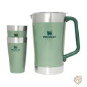 STANLEY スタンレー ステイチル ピッチャー 64オンス 1.89L 冷水 ビール ドリンク用ピッチャー(蓋付き) 大容量で丈夫なハンドル付き 断熱ステンレススチール BPAフリー Hammertone Green ハンマートーングリーン
