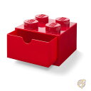 【 先着55名! 2日間限定ゾロ目555円クーポン】LEGO レゴ 収納ブロック 4 デスク引き出し 4 スタッド スタッキング可能 卓上 収納ボックス レッド...