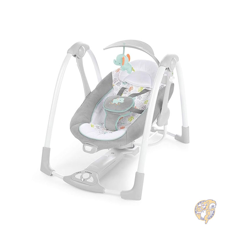 Ingenuity インジェニュイティ ベビースイング ConvertMe 2-in-1 コンパクトポータブル自動ベビースイング&幼児用シート 省電力振動 自然音 0から9ヶ月 ウィンバリー