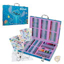 Disney ディズニー スティッチ 色鉛筆 アート用品 子供用 お絵かきキット 学用品 クレヨン マーカー 塗り絵シート アートキット 子供 女の子へのギフト...