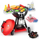 【クーポン配信中】キッチンおもちゃセット バーベキュープレイグリル パーツ 34個付き 調理おもちゃセット 小さなシェフプレイ キッズグリルプレイセット インタ...