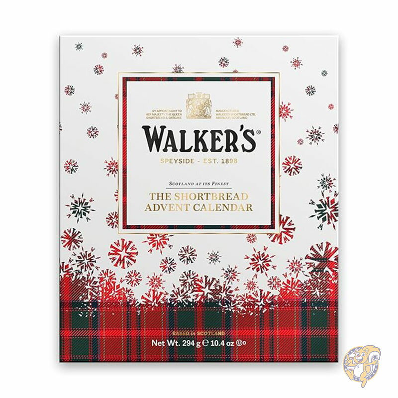 クリスマス アドベントカレンダー スコットランド産ショートブレッドクッキー付き 28個入り さまざまな形と味のクリスマスクッキーが入った限定版クッキーボックス ...