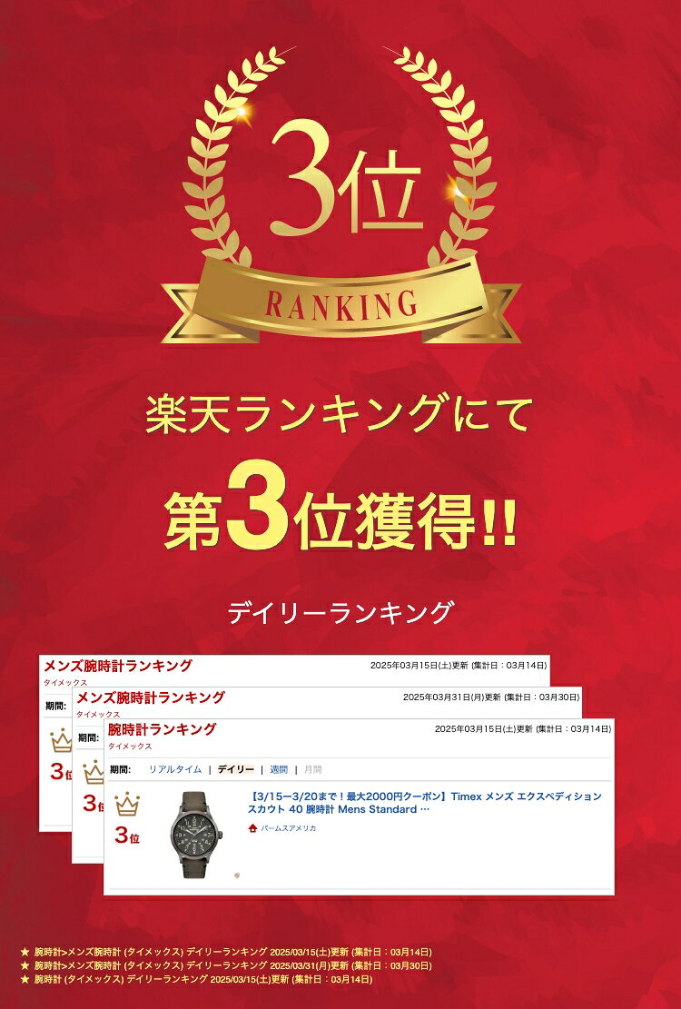 【1000円/555円クーポン26時間】Timex メンズ エクスペディションスカウト 40 腕時計 Mens Standard ブラウン/グレー。
