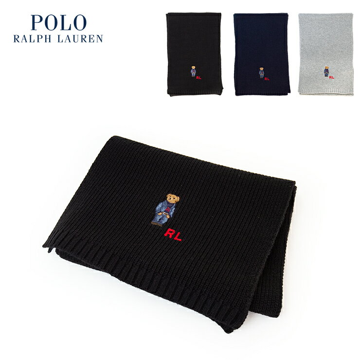 ポロ ラルフローレン マフラー メンズ ラルフローレン RALPH LAUREN ラルフ Polo ベア リブニット マフラー PC1034 ニット メンズ レディース 男女兼用 マフラー ブランド 秋 冬 リブニット 大人 カジュアル ブランド ブラック 黒 ライトグレー ネイビー 紺 グレー