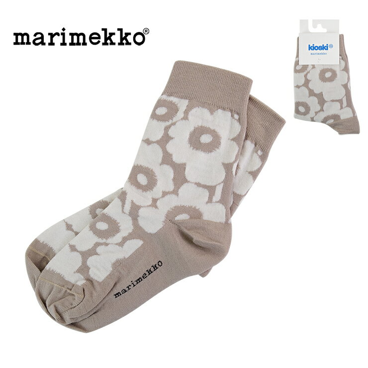 楽天Palms（パームス）marimekko マリメッコ ソックス Kuusi Unikko 091486 マリメッコ靴下 レディース 靴下 おしゃれ 柄 ブランド コットン 綿 春 夏 秋 冬 プレゼント ライトベージュ グレージュ ホワイト 脱げない かわいい 送料無料