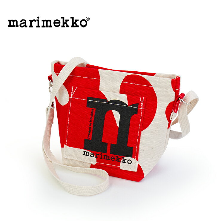 marimekko【マリメッコ】 Mono Mini Crossbody Pulloposti ショルダーバッグ 091976 コットン クロスボディ レディース バッグ ミニバッグ カバン 鞄 かわいい 可愛い bag ブランド おしゃれ 軽い 大人 レッド ホワイト