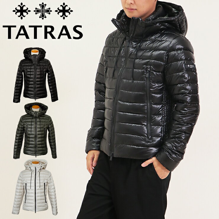 楽天Palms（パームス）TATRAS タトラス メンズ ダウン ジャケット MTLA23A4178 AGOLONO 2023 ダウンジャケット メンズ 男性 ブランド おしゃれ かっこいい 大人 ブルゾン アウター 秋冬 ショート フード 黒 白 カーキ ナイロン 大きいサイズ サイズ 1 2 3 4 5 タトラスダウン