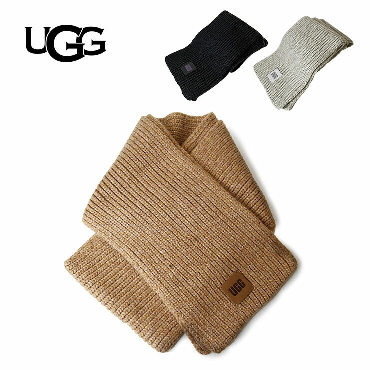 UGG アグ チャンキー リブ スカーフ Chunky Rib Scarf 101106 マフラー レディース おしゃれ かわいい ブラック グレー ブラウン ブランド リブニットマフラー 厚手 暖かい 洗える ウール混 シンプル リブ編み ニットマフラー 通学 通勤 女性 クリスマス プレゼント ギフト