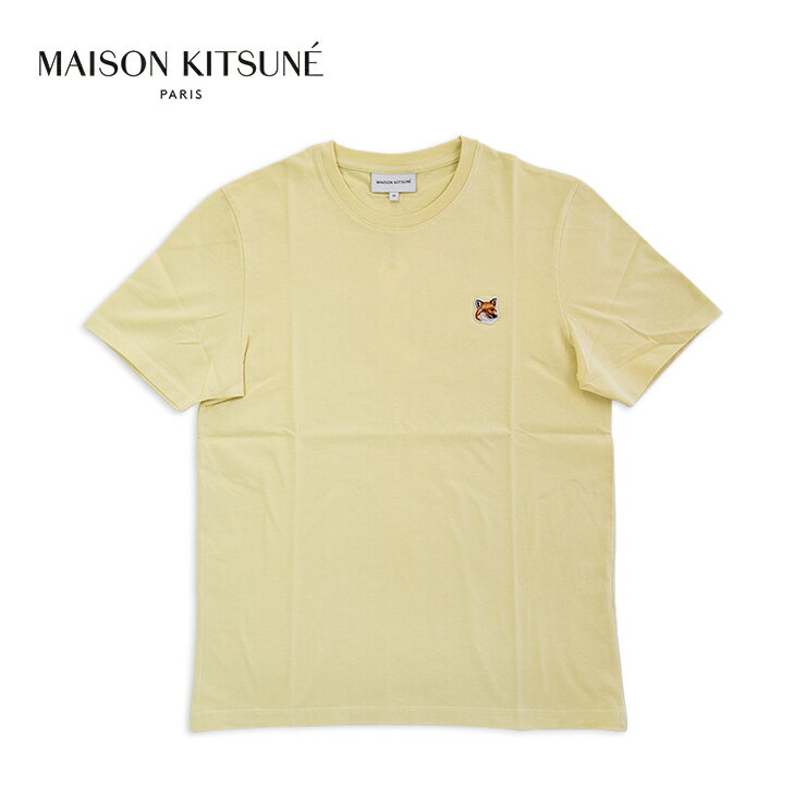 MAISON KITSUNE【メゾンキツネ】 メンズ 半袖 Tシャツ tシャツ FOX HEAD PATCH REGULAR TEE SHIRT lm00104kj0008 シャツ コットン メンズ ブランド シャツ イエロー 黄色 綿 おしゃれ 通勤 通学 大人 メゾンキツネ