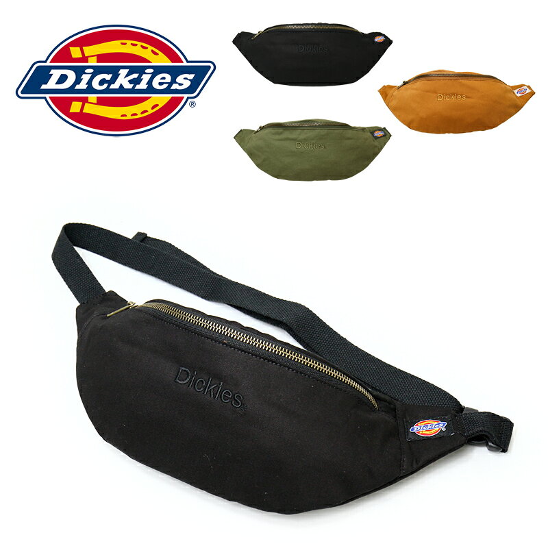 Point Dickies（ディッキーズ）」から、普段使いに便利なコンパクトサイズのウエストバッグが登場。 シンプルなデザインにDickiesのブランドロゴをあしらい、カジュアルスタイルに合わせやすい仕上がりです。 スマートフォンや財布、鍵など、必要最低限の荷物をすっきり収納できるサイズ感で、ちょっとしたお出かけや旅行、フェス、アウトドアなどにも活躍します。 ウエストバッグとしてはもちろん、斜め掛けにしてボディバッグ感覚でも使える、使い勝手の良いアイテムです。 仕　様 開閉ファスナー、ポケット付き サイズ 約 横34 × 縦13.5 × マチ9cm ウエストストラップ 全長：約129.5cm 本体：約34cm＋ストラップ最長：約95.5cm 幅：約2.5cm 素材の特性により、上記の数値より前後する場合がございます。 商品の注意点 ご使用のブラウザにより、画像と実物の色が多少異なる場合がございます。予めご了承ください。Dickies【ディッキーズ】Dickies WAIST BAG 14074000 【バッグ】