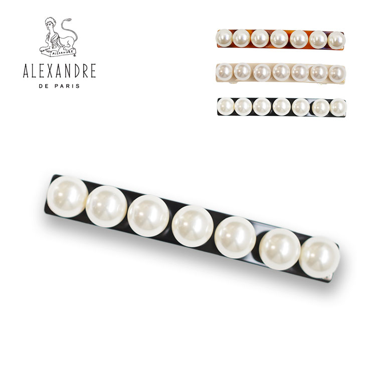 アレクサンドル ドゥ パリ ALEXANDRE DE PARIS バレッタ AA8-16919-03 パール バレッタ 髪留め バレッタ ブランド ハンドメイド ヘアアクセサリー 大人 女性 かわいい 大きめ おしゃれ