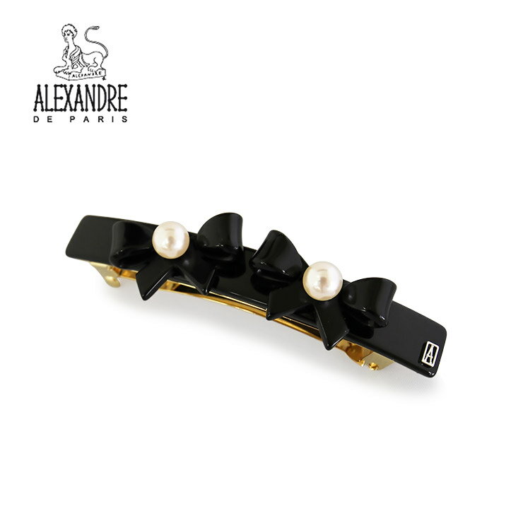 ALEXANDRE DE PARIS【アレクサンドル ドゥ パリ】8cm リボンパールバレッタ AA8-18595-03のサムネイル