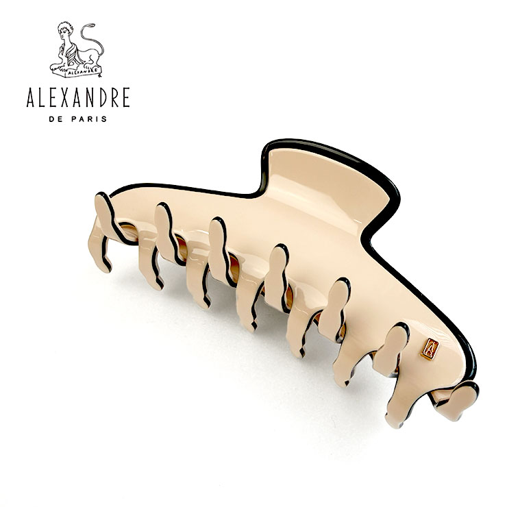 Rakuten - アレクサンドル ドゥ パリ ALEXANDRE DE PARIS ヘアクリップ L クリップ ACCL-14278-02 ヘアアクセサリー レディース 髪留め プレゼント ギフト シンプル ベージュ　髪飾り ブランド クリップ 11cm オフィス カジュアル ロングヘア