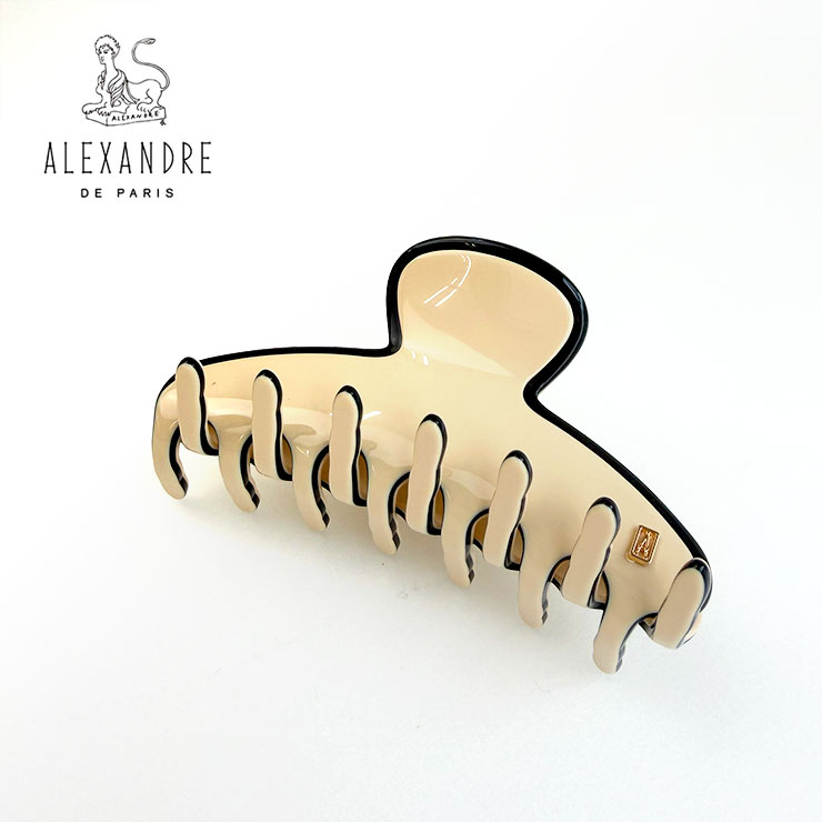 アレクサンドル ドゥ パリ ALEXANDRE DE PARIS ヘアクリップ ACCM-14278-03 ヘアアクセサリー レディース 髪留め プレゼント ギフト アレックス alex シンプル ブラック 黒 ベージュ　髪飾り 結婚式 ヘアアクセ ブランド おしゃれ かわいい クリップ
