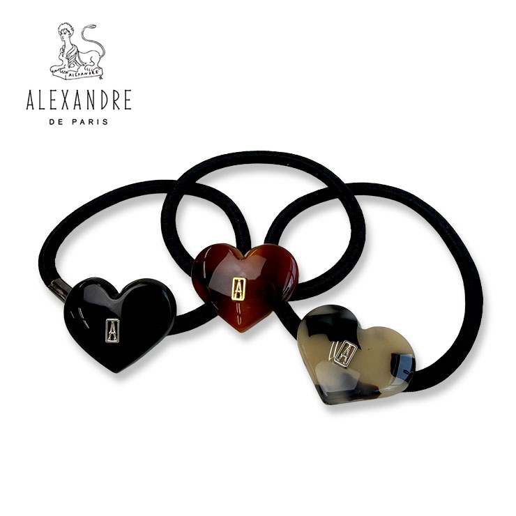 Rakuten - ALEXANDRE DE PARIS アレクサンドル ドゥ パリ ポニー ハートモチーフ APY-18097-02 ヘアアクセサリー ゴム ヘアゴム レディース 髪留め プレゼント ギフト 髪飾り 髪 まとめる 留める おしゃれ かわいい 大人 女性 ブランド クリップ オフィス 入学式 卒業式 カジュアル