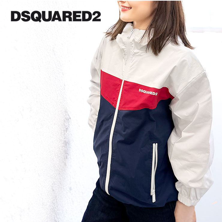 Rakuten - DSQUARED2 ディースクエアード DQ2793 DSQUARED2 カラーブロック ジャケット ウィンドブレーカー レディース 女性 キッズ ジュニア トップス ナイロン ジャケット おしゃれ ブランド かわいい 大人 かっこいい 春 秋 カジュアル ナイロンジャケット JKT ライト アウター
