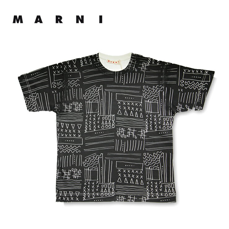 Rakuten - MARNI マルニ M01106 手書き風プリントTシャツ レディース 女性 トップス Tシャツ おしゃれ ブランド かわいい 大人 かっこいい 春 夏 カジュアル 綿100％ コットンTシャツ ブランドロゴ 半袖 レディースTシャツ 半袖Tシャツ マルニTシャツ